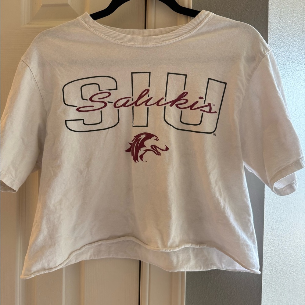 Southern Illinois University White SIU Salukis Crop Top